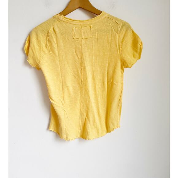 2/$50 Free People NWOT Be My Baby Tee Pampas Yellow Medium - Picture 3 of 4